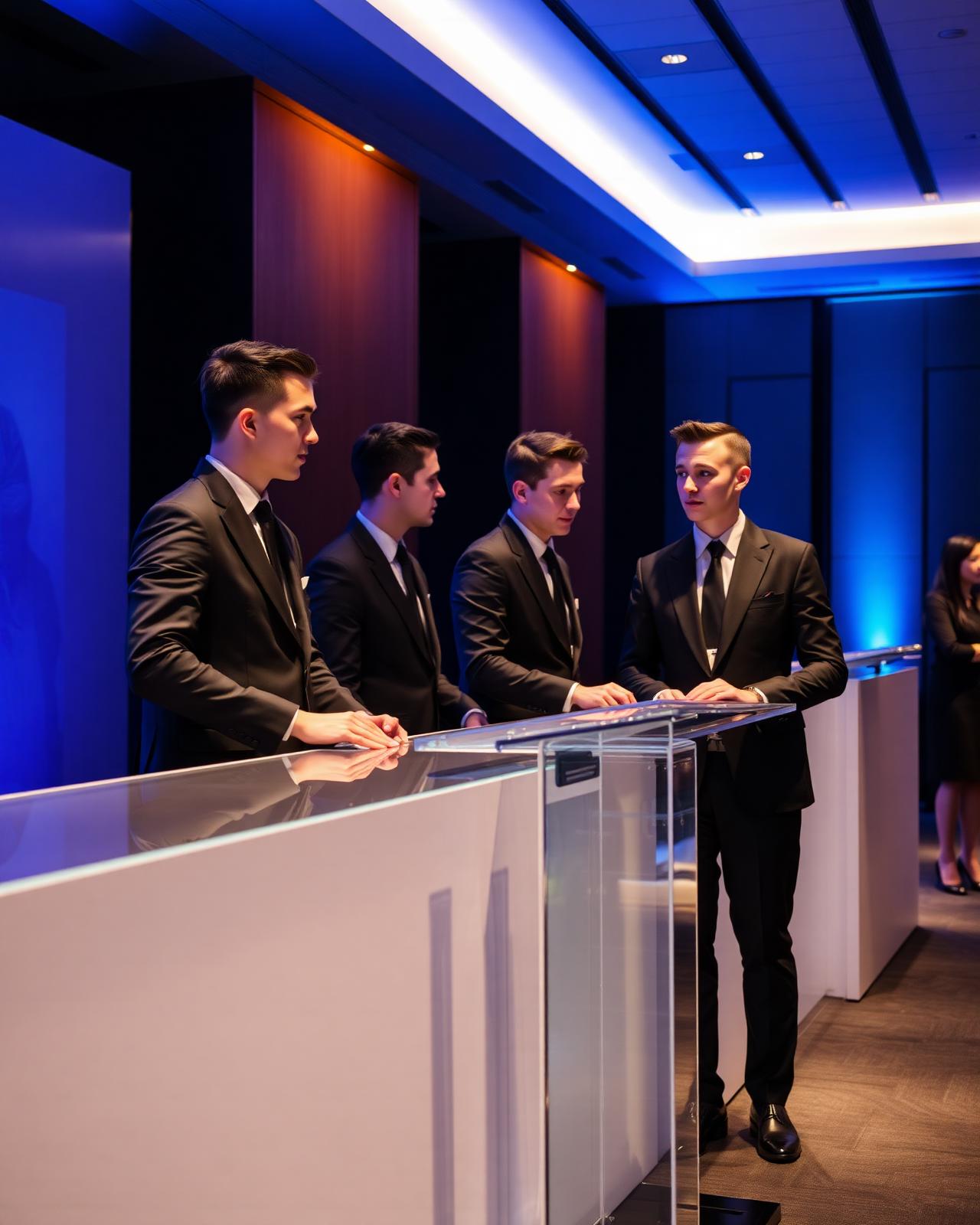 Uniformed Velora Eve hospitality team at a premium corporate event